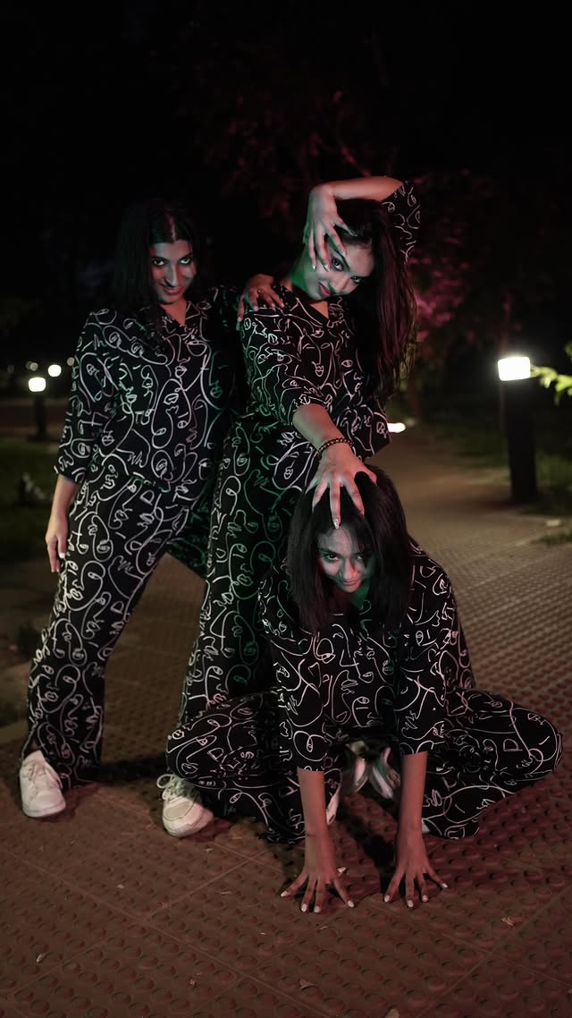 👻🌚🦴🎃🖤Co-ord from @geminibyridysheikh not just super comfy, but can be styled in various ways! I’ve always wanted to make an unusual dance content, and here we go! The “Linear arts” co-ord was a perfect fit for this spooky content, even though initially we didn’t plan to make it for Halloween! 💀 So grab your piece before it’s too late ✨✨✨Choreography and concept @ridysheikh Dancers @aura.being.aura @tisarema_ @ridysheikh Fit @geminibyridysheikh Cinematography @nidowkhan Production @daekhotv Rehearsal partner @dancewithridy Music @billieeilish Bury your friend by @ridysheikh