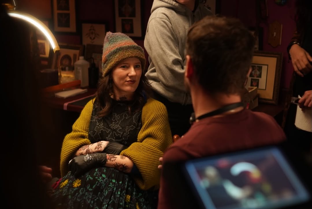 wrapped on week one for my first lead in a feature film (!?!?) i feel so insanely lucky to be working with the best of the best cast & crew. big special thanks to @picturesofsteele for trusting me with gully. can’t wait for y’all to see IN INK. 📷 : the best DP to eva do it, @trouterspace by @spriinkles