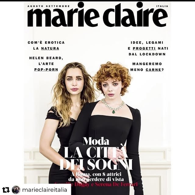 #cover per @marieclaireitalia domani in copia digitale e l’11 agosto in edicola.Io e @camille_dugay Abiti @dolcegabbana e collana “Twist” dalla collezione Barocko di @bulgari by @serenaltair