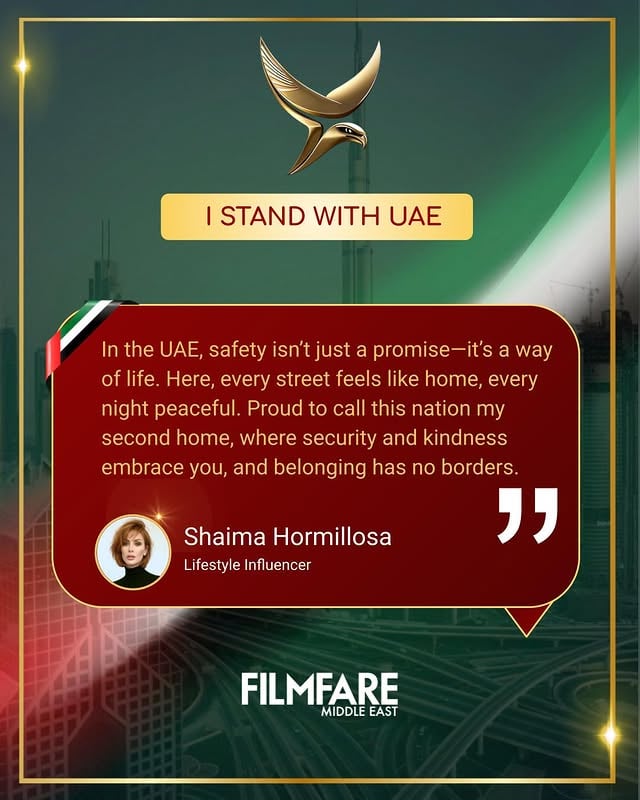 @shaimahormillosa 🇦🇪 I STAND WITH UAE 🇦🇪In the UAE, safety isn’t just a promise—it’s a way of life. Here, every street feels like home, every night peaceful. Proud to call this nation my second home, where security and kindness embrace you, and belonging has no borders. by @shaimahormillosa