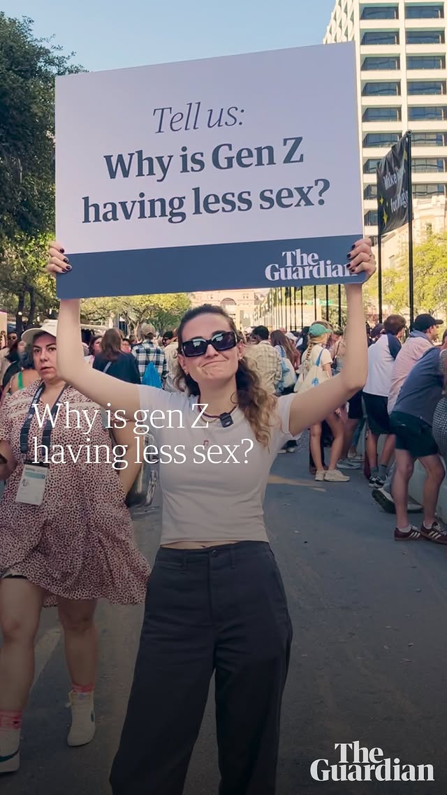 Why do you think Gen Z is having less sex?This was the question Carter Sherman, the host of the Guardian’s upcoming podcast Stateside, asked people on the streets of Austin recently.From spending too much time on their phones to being simply too overwhelmed to make it a priority, this is what they had to say. by @guardian_us