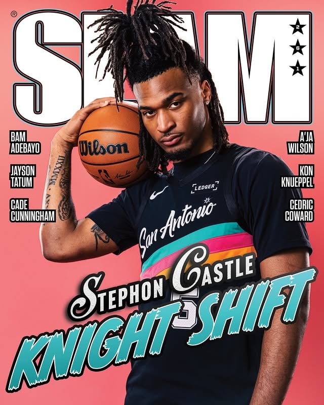 On one end, he’s suffocating the League’s best. On the other, he’s driving one of the most powerful offensive engines in the game. Witness the rise of a two-way force as Stephon Castle covers SLAM 261. LINK IN BIO. by @slam