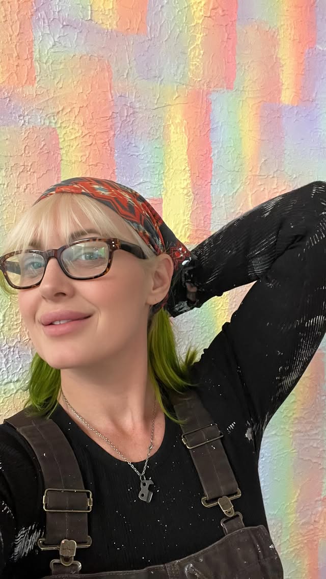 I’ve been under the influence of #Pinterest #trends as I set up my new #artstudiospace in #PlattsburghNY. #prismpalette #lightfractals #rainbowpainting by @griffonwilde