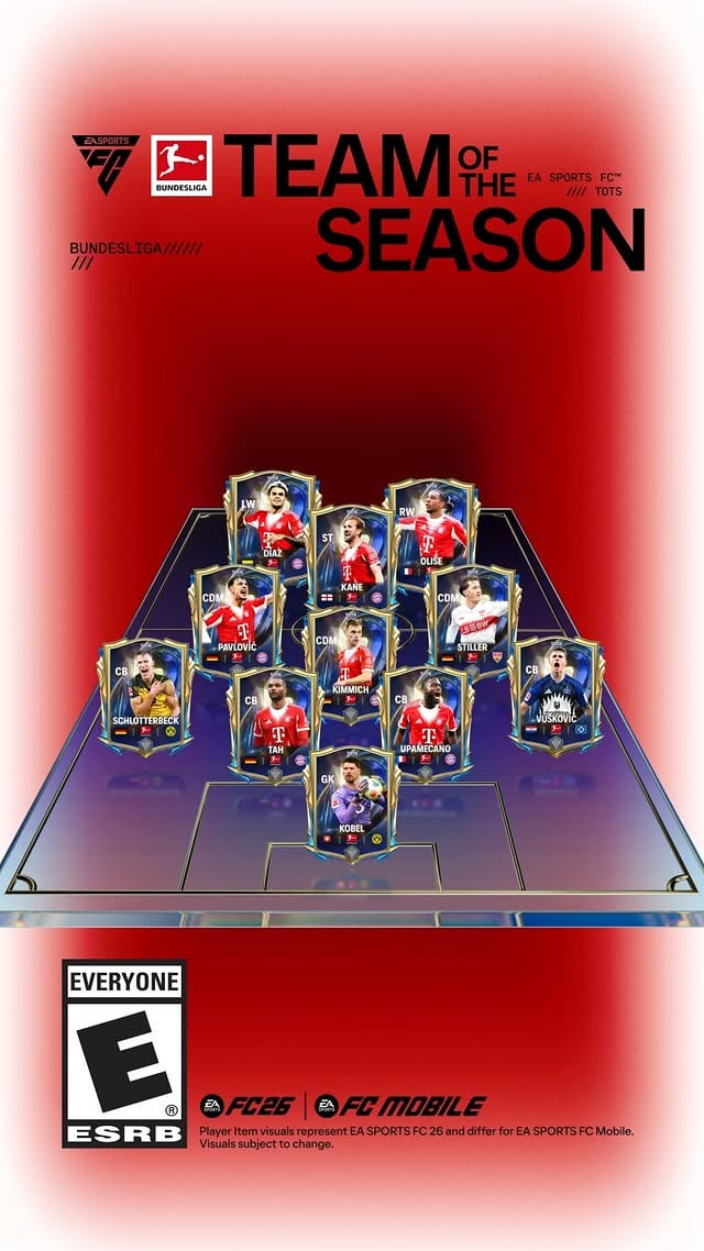 You voted. They proved it. The @bundesliga Team of the Season drops Thursday in @easfcmobile and Friday in #FC26 #BLTOTS