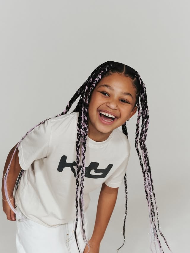 stormi wearing the khy tee, city shorts, and city jacket.khy.com