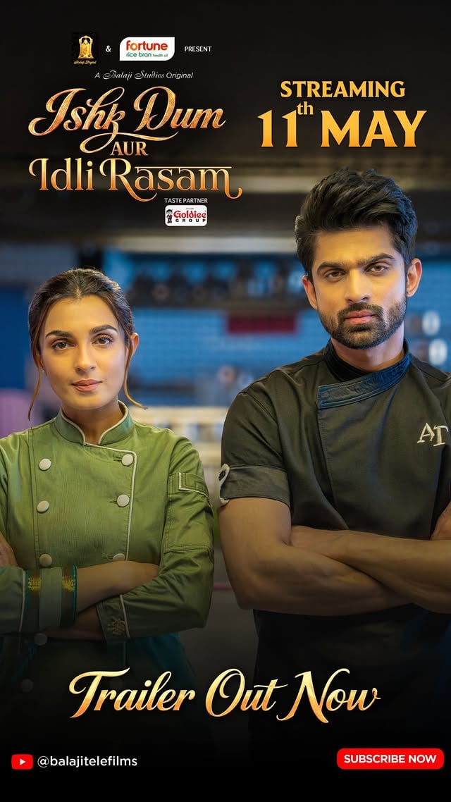 Yeh kahaani hai Arjun aur Meera ke sapno ki… aur unke beech ki jung ki!! Par jab jung dilo ki ho, toh kahaani badal jaati hai…Chef Arjun v/s Chef Meera, kiski Hogi jeet is Kahani mein?Dekhiye Ishk Dum Aur Idli Rasam, 11 May se every Monday, Wednesday and Friday at 6pm sirf Balaji Telefilms YouTube Channel Par!Trailer Out Now!!@ektarkapoor @shobha9168 @nitinburman @meghna_joshi @hamavvand @officialsurbhic @feelgoodstudiosofficial @aebyborntoshine @shinydoshi15 @nehalaxmi_ @shumailakhaaaan @karanrsharma09 @justkarankhanna @prernasehajpal @versatilevijaylaxmi@thatscenarist @aashishtilak@mohitetanmay_ @yashrajkapilofficial @yashtmusic @kavyakritimusic @mohitbhaskar16@sid.555_ @amansanjeevsingh@rajvirrpurii @kandarp_is_here@shanusinghrajputdp@cinephile_3.0 @amitmaru0312 @fortune.foods @goldieegroupofficial #balajitelefilms #abhishekkumar #shinydoshi #ishkdumauridlirasam #newshow by @balajitelefilmslimited