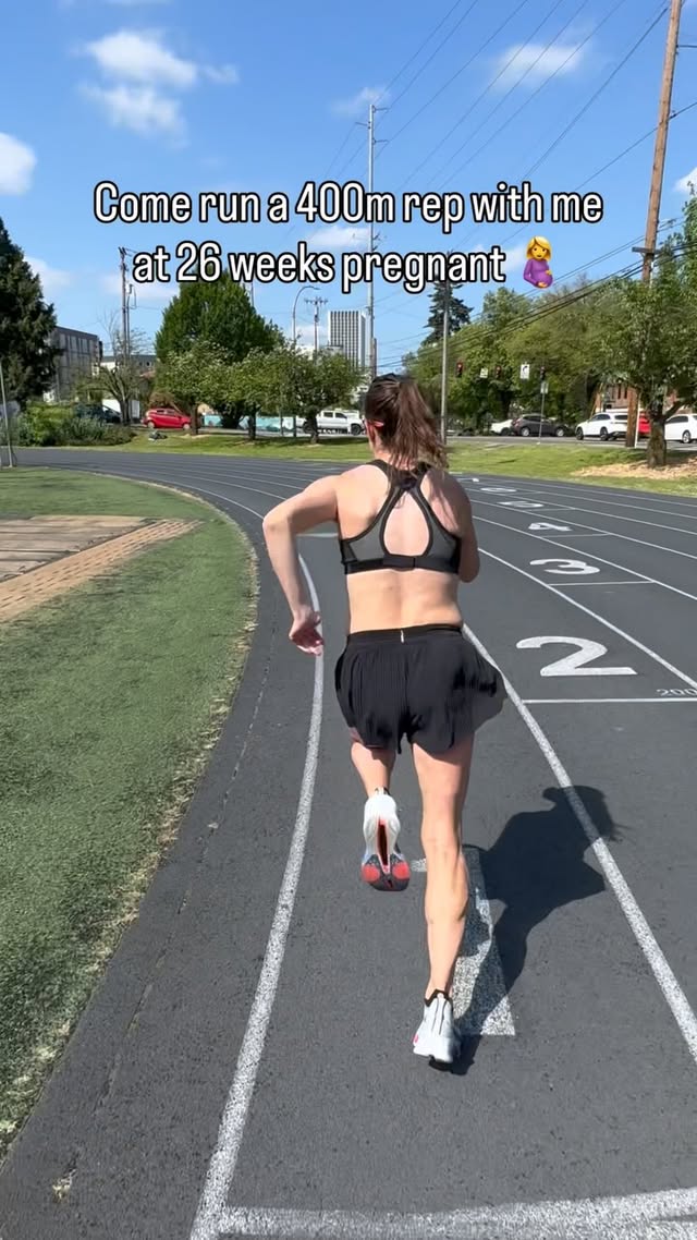 Running in pregnancy is my favorite form of therapy and self care 🫶🏻 listening to the body and grateful to still be able to spin the wheels a little. Max crushedddd his workout and I had fun doing a lil something. And my fastest rep is always the last one, when I ask him to film lol. Still finishing sub 5 min pace, maybe I’ll try another mile 🙃🤣😅#pregnancy #running #therapy #selfcare #couplesofinstagram by @emilyinfeld