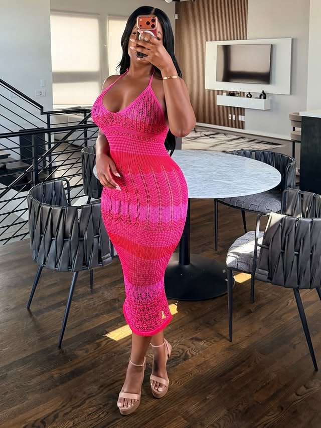 The Crochet midi dress 💕 Www.Shopluxelifeboutique.com by @theluxelifeboutique