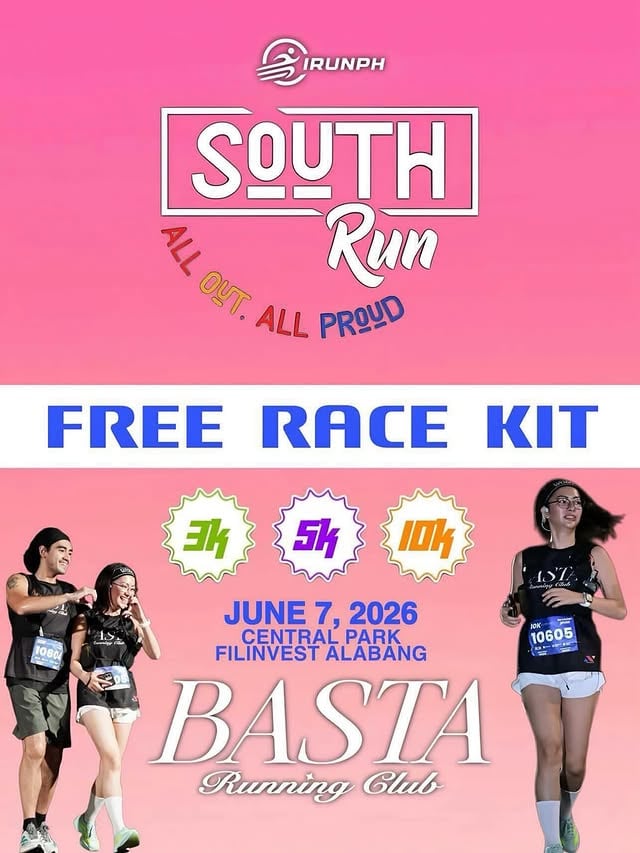 FREE RACE KIT GIVEAWAYGusto mo ng free race kit for 3km, 5km, or 10km?We’re giving away 3 race kits to lucky runners.Mechanics:1. Follow iRunPH Facebook page2. Follow Robb Guinto Vlogs Facebook page3. Follow Basta Running Club Facebook page4. Share this post on your Facebook feed (public) for an extra chance5. Comment “BASTA” once done3 winners will be chosen randomly and each will receive a race kit (3km, 5km, or 10km category)Deadline of entries: June 5Announcement of winners: June 6Posted here on Basta Running Club Facebook PageSimple lang. Support the running community, join the movement.BASTA Takbo irunners! by @rblyngnt