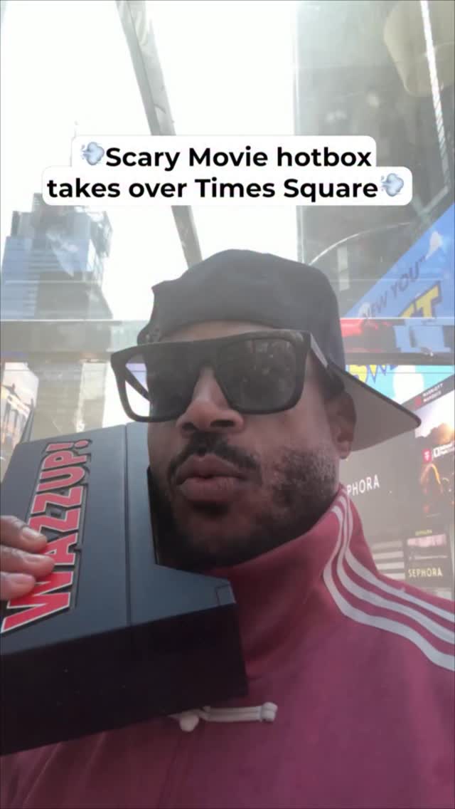 we took it to times square and blazed it. 🗽🙂‍↕️ #ScaryMovie is in theatres THIS FRIDAY! by @paramountpics