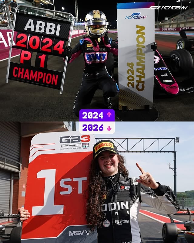 From #F1ACADEMY Champion to the first woman to take the top step in GB3 🏆 Abbi Pulling can't be stopped... 👊 📸 2026 - Jakob Ebrey Photography by @abbipulling