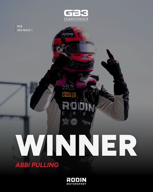 P1 FOR @abbipulling 🥇An incredible performance from Abbi who becomes the first woman to win a GB3 race 👏👏👏📸 @jamesgasperotti #AbiPulling #Spa #GB3 #RodinMotorsport @rodincarsofficial @gb3championship by @abbipulling