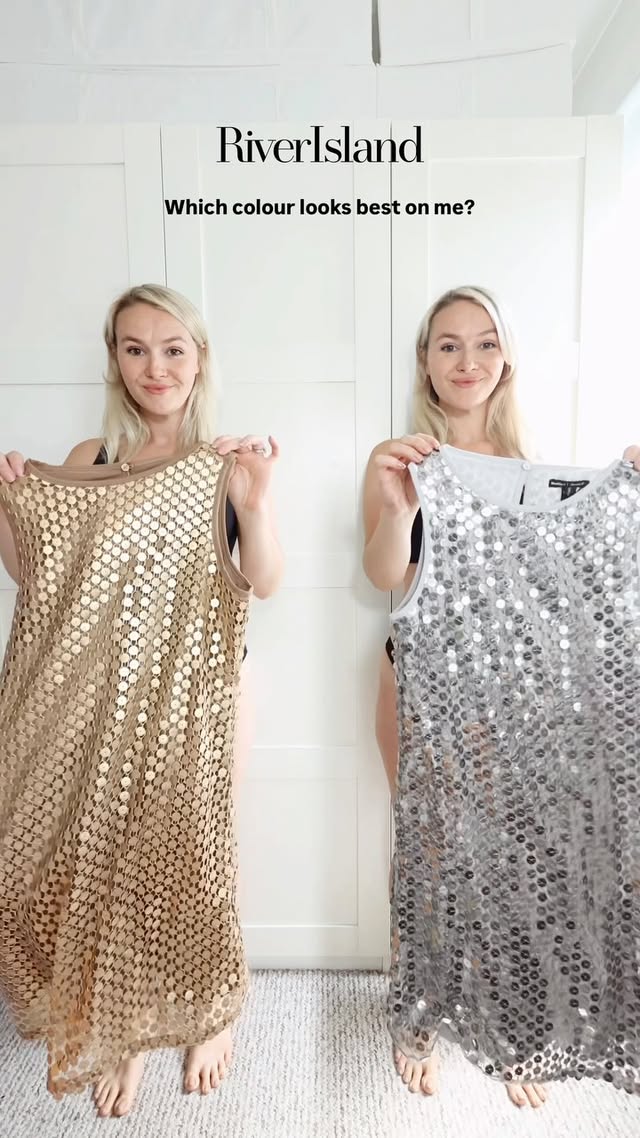 Which suits me best??I only want to keep one of these sequin dresses, but I’m really torn over which colour I should hold onto?? Do I look better in silver, or in gold?Let me know in the comments which is the better choice!! I can’t decide!!✨ by @the.confidentmama