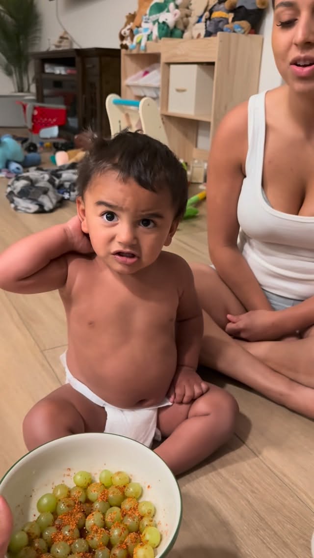 He definitely Mexican 😂❤️ #couple #baby #spicy #food #viral by @taliyaandgustavo