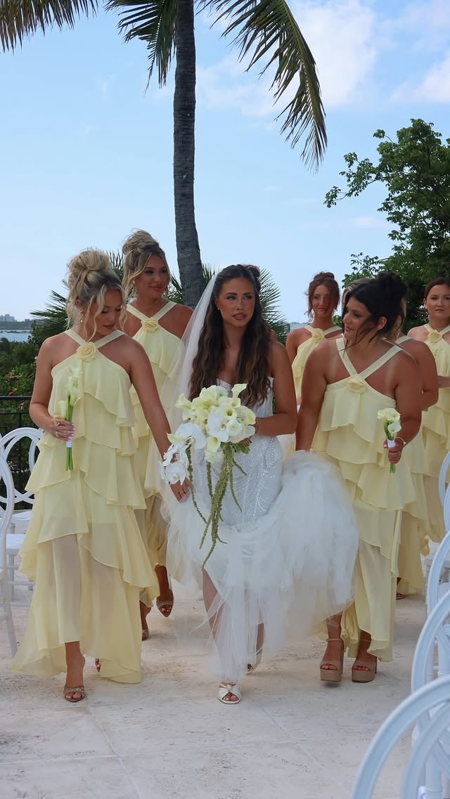 my girls look GOOD in yellow (their dresses are @selfie_leslie ) 💛---#weddingday by @inatalieking