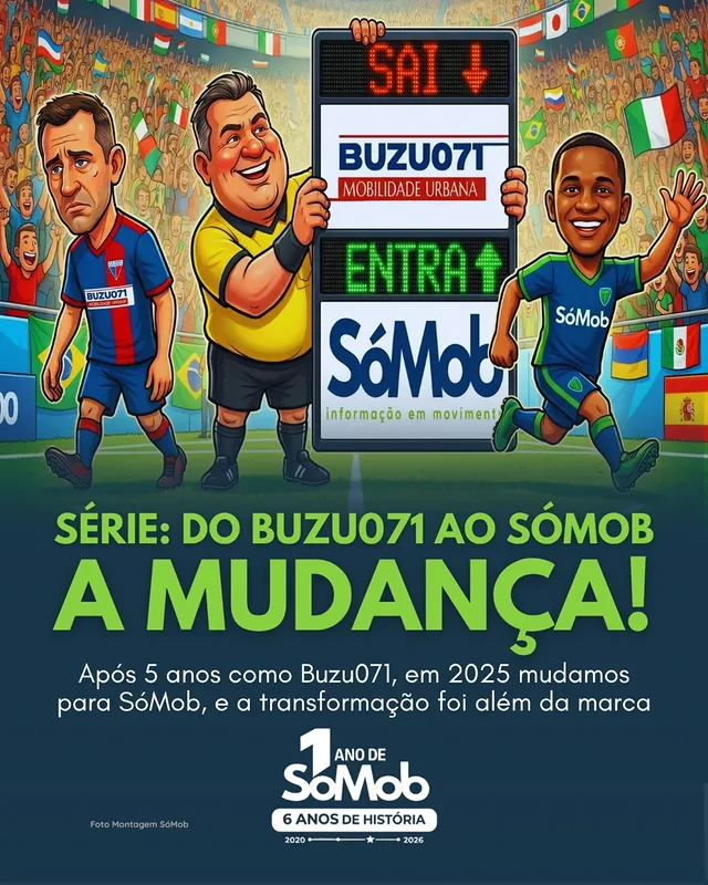 💬 E você, Prefere Buzu071 ou SóMob? Conta pra gente nos comentários.Durante quase cinco anos, o Buzu071 construiu uma comunidade apaixonada por mobilidade urbana e se tornou referência para milhares de pessoas que buscavam informação sobre o transporte público de Salvador.Mas, com o passar do tempo, percebemos que o projeto já era maior do que o próprio nome. Nossa cobertura cresceu, novas pautas surgiram e passamos a falar não apenas sobre ônibus, mas também sobre metrô, trânsito, grandes obras, mobilidade ativa, infraestrutura urbana e tudo aquilo que impacta o deslocamento das pessoas.Foi dessa reflexão que nasceu o SóMob.A mudança levou meses de planejamento e teve como objetivo preservar a essência construída ao longo dos anos, mas com uma marca mais moderna, profissional e alinhada com aquilo que o projeto havia se tornado.Mais do que uma nova identidade visual, o SóMob representou uma evolução. O foco deixou de ser apenas um modal de transporte e passou a ser algo muito maior: as pessoas e a forma como elas se movimentam.Hoje, um ano após essa transformação, temos a certeza de que a decisão foi acertada. Seguimos com o mesmo compromisso de sempre: levar informação precisa, acessível e independente para quem vive a mobilidade todos os dias.Você acompanhou essa mudança ou chegou depois dela? 👀🎯 Siga o @portalsomob nas redes sociais....#Salvador #Mobilidade #transportepúblico #bahia #SóMob by @portalsomob