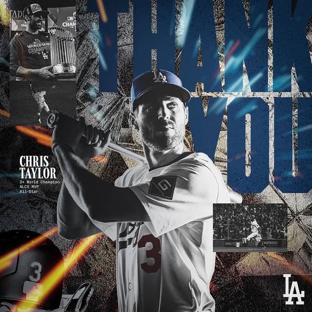 CT3, Clutch Taylor, World Champion. Thank you Chris for all of the unforgettable moments in Dodger Blue. Congratulations on a memorable career and we wish you the best in retirement!