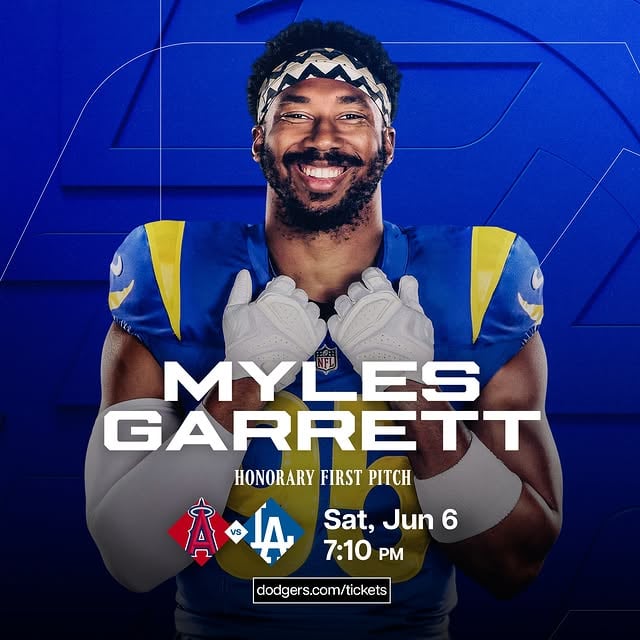 Rams House, @flash_garrett will be throwing out the honorary first pitch on 6/6! Get your tickets to see him at Dodgers.com/tickets.