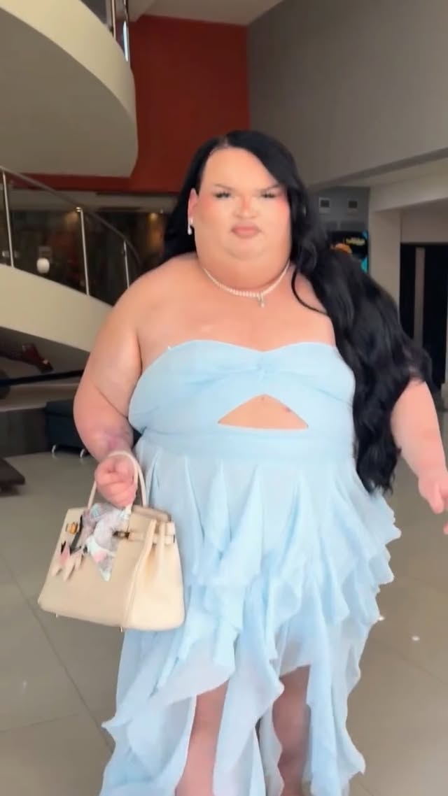 @fashionnovacurve 🤍-Soft Glam Ruffle Chiffon Gown - Light Blue by @al.weeezy