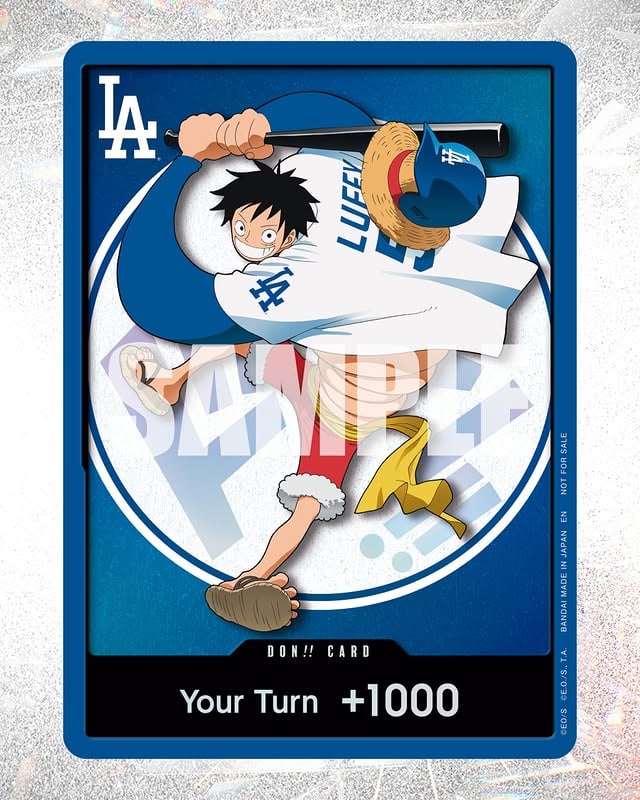 Join us for ONE PIECE Night on 7/2 and get this limited-edition card, while supplies last! Get your tickets now at Dodgers.com/promotions.