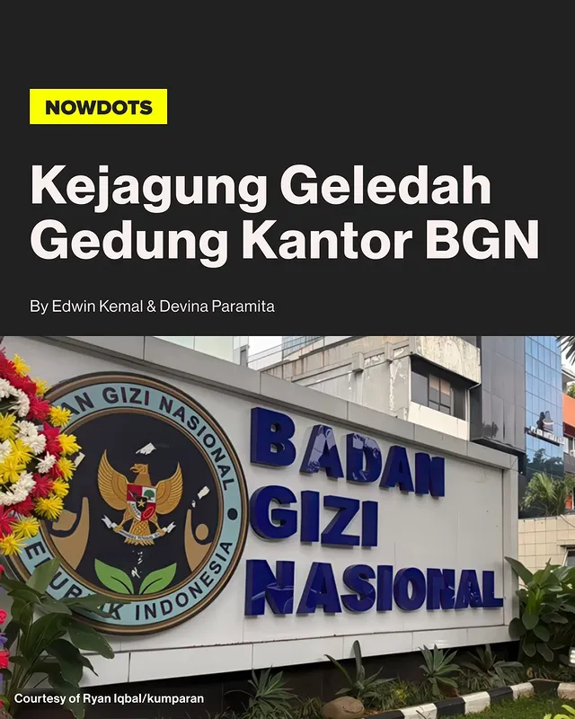 Kantor Badan Gizi Nasional (BGN) di Jakarta Pusat digeledah oleh Kejaksaan Agung pada Rabu (3/6/2026). Penggeledahan yang disebut telah berlangsung sejak dini hari itu membuat seluruh aktivitas kantor terhenti sementara, dengan para pegawai diminta menunggu di luar gedung dan tidak diperbolehkan masuk. Pihak Kejaksaan Agung telah mengonfirmasi adanya penggeledahan, namun belum menjelaskan secara rinci perkara yang sedang ditangani.Peristiwa ini terjadi hanya sehari setelah Presiden Prabowo Subianto mencopot Kepala BGN Dadan Hindayana beserta dua wakil kepala lembaga tersebut. Pemerintah sebelumnya mengungkap bahwa pergantian pimpinan dilakukan berdasarkan evaluasi terkait kepatuhan SOP, tata kelola, hingga kualitas pelaksanaan program Makan Bergizi Gratis (MBG). Selain itu, dugaan praktik jual beli Satuan Pelayanan Pemenuhan Gizi (SPPG) juga disebut tengah diaudit secara internal, meski pemerintah menegaskan program MBG tetap berjalan dan tidak akan terganggu oleh proses evaluasi maupun pergantian pimpinan.-#nowdots
