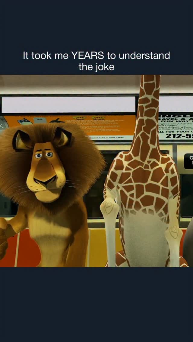 😂😂

Madagascar follows four pampered Central Park Zoo animals—Alex the lion, Marty the zebra, Melman the giraffe, and Gloria the hippo—who find themselves shipwrecked on the wild island of Madagascar. Completely unequipped for nature, their survival is hilariously threatened when Alex’s predatory instincts begin to wake up from starvation, forcing him to eye his best friend Marty as food while navigating a quirky colony of local lemurs.

Love Dark Humor? Follow @Darkhumor 😂