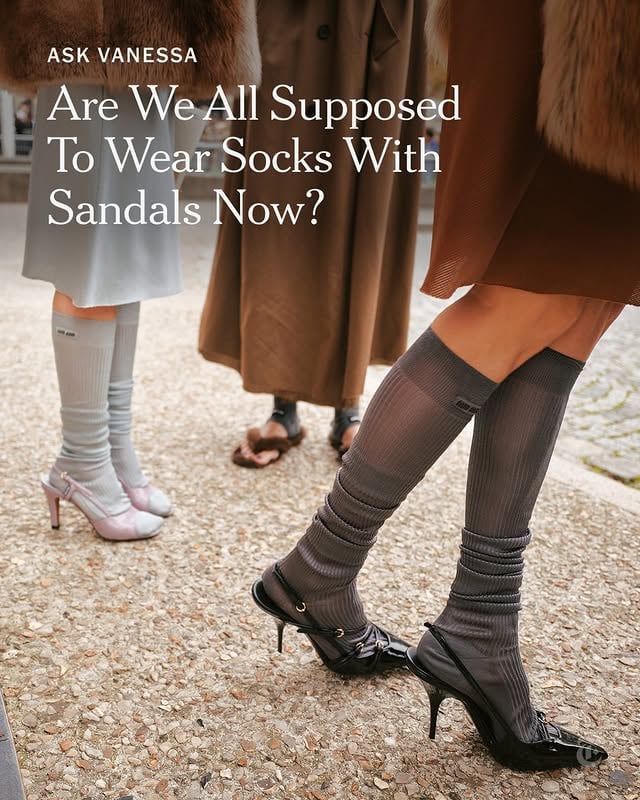 "I am a high school teacher, and occasionally I wear sandals. Students have started to tell me I shouldn’t have my toes out, but I am of the generation where you don’t wear socks with sandals," a reader wrote to Vanessa Friedman, chief fashion critic for The New York Times. "Is that changing, and if so, why? What are the “rules” of socks and sandals for 2026?"Tap the link in our bio to read @vvfriedman's tips on how to navigate fashion's fraught relationship with feet. Photo by @simbarashecha by @nytstyle