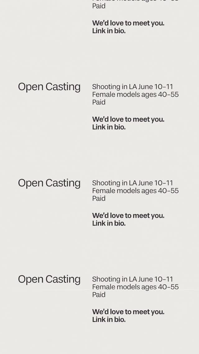 We’re hosting an open casting for our next shoot and looking for women ages 40–55. This will be a paid opportunity, shooting in LA June 10-11.We’re looking for women who embody strength, confidence, and the joy of movement.Think you’d be a great fit? We’d love to hear from you. Not available for this one? Submit anyway for future consideration.Click the link in bio and submit your application today. by @pvolve