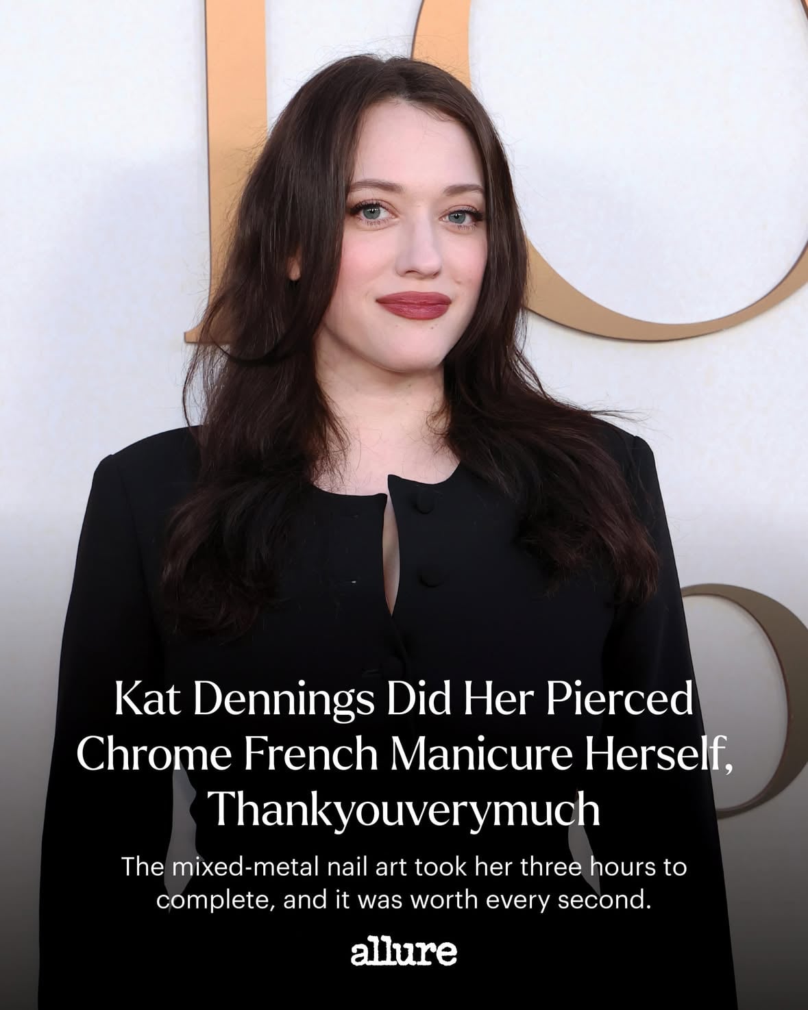 Oh, you thought Hailey Bieber was the only celebrity attempting their own nail art? Pshaw. Might I direct your attention to one Kat Dennings, who is not merely attempting her own manicure masterpieces but thoroughly killing it, as evidenced by a new pierced chrome French mani that took her three hours to complete.

Photo and video: Getty Images, Kat Dennings