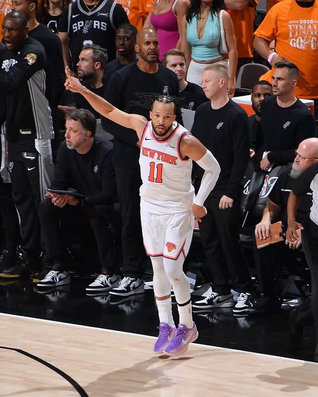 Knocked down, but never out. Jalen Brunson kept finding a way and took Game 1. by @slam