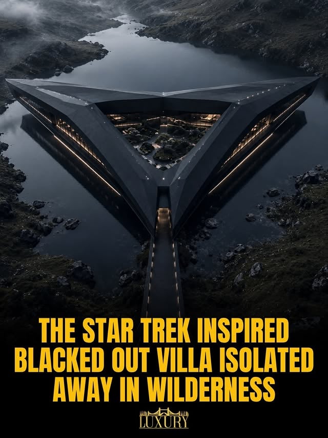 This isn’t a house. It’s a private fortress disguised as a spaceship.

Hidden within a remote mountain valley and surrounded by water, the structure forms a perfect triangular monolith of black stone, glass, and steel. Every wing points toward a central open-air courtyard, creating a balance between isolation and nature.

Inside are spaces more commonly found in a billionaire’s headquarters than a residence: an underground lounge beneath a glass water ceiling, a hypercar vault, a private observatory, spa facilities, a command-center office, and panoramic living spaces carved into the structure itself.

The design rejects traditional luxury. There are no chandeliers, no excess ornamentation, and no unnecessary detail. Instead, the architecture relies on scale, geometry, and atmosphere.

The result feels less like a home and more like a self-contained world built for someone who never plans to leave.

Would you live here?

#Architecture #Luxury