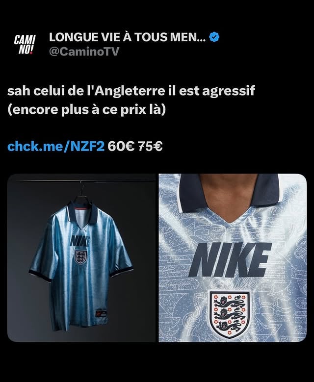 On est servis niveau maillots pour cet été, entre Nike et adidas c’est très fort : on rajoute celui-là au catalogue 

Commente « lien » pour coffrer ton maillot 🫡
