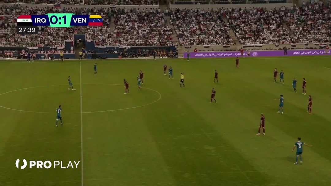 الحكم يحتسب لمسة يد على بايش الذي طالب بوجود خطأ من تدخل لاعب فنزويلا !
#ProPlaytv #ProPlayfc