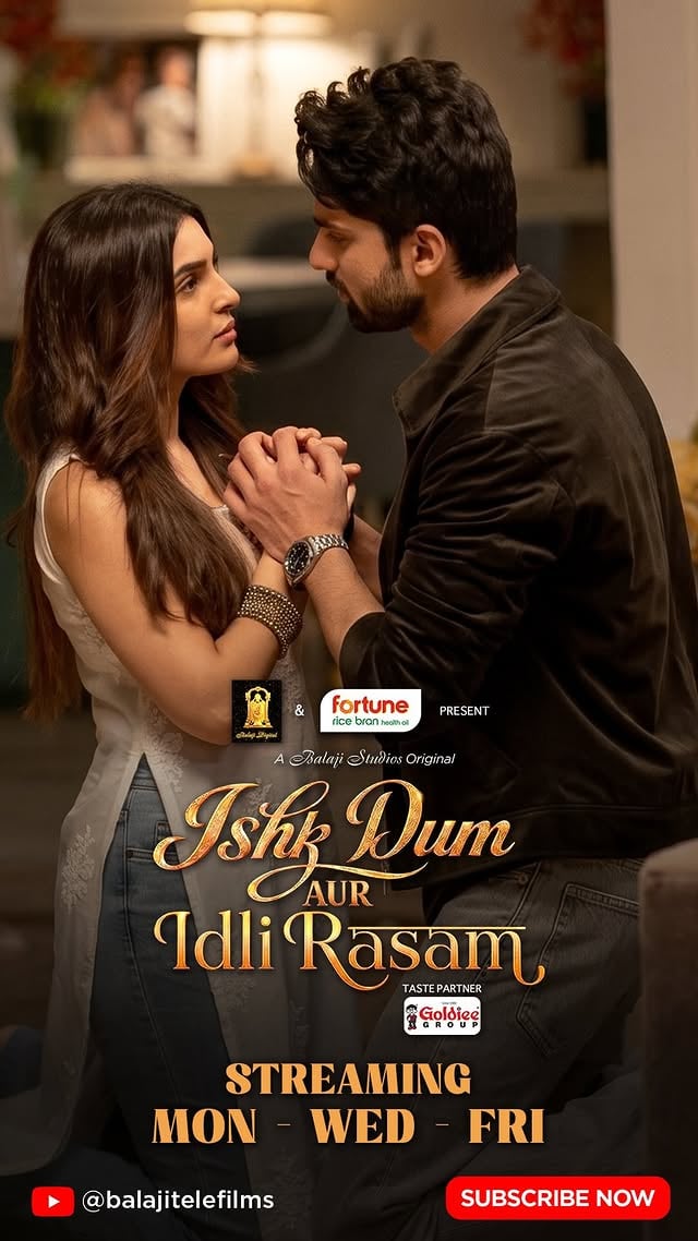 Meera aur Arjun ko kya finally hone laga hai ek dusre ke liye pyaar ka ehsaas, dekhiye kal 6 baje 🤭Ishk Dum Aur Idli Rasam, 11 May se every Monday, Wednesday and Friday at 6pm sirf Balaji Telefilms YouTube Channel Par!Episode 13 Out Tomorrow! @ektarkapoor @shobha9168 @nitinburman @meghna_joshi @hamavvand @officialsurbhic @feelgoodstudiosofficial @aebyborntoshine @shinydoshi15 @nehalaxmi_ @shumailakhaaaan @karanrsharma09 @justkarankhanna @prernasehajpal @versatilevijaylaxmi @sudhanshuonline @thatscenarist @aashishtilak@mohitetanmay_ @yashrajkapilofficial @yashtmusic @kavyakritimusic @mohitbhaskar16@sid.555_ @amansanjeevsingh@rajvirrpurii @kandarp_is_here@shanusinghrajputdp@cinephile_3.0 @amitmaru0312 @fortune.foods @goldieegroupofficial #balajitelefilms #abhishekkumar #shinydoshi #ishkdumauridlirasam #newshow by @balajitelefilmslimited