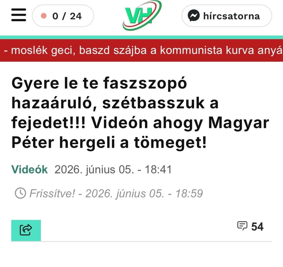 Orbán Viktor “igeforrása” így tájékoztatta tegnap az olvasóit a pénteki 1000 fős demonstráción történtekről.

A valóságot mindenki láthatta. Nem gondolom, hogy a nemzeti zászlónk lobogtatása, a mosoly, vagy egy szív felmutatása provokáció lenne. 

Ahogy azt sem hiszem, hogy ez a fajta trágár kommunikáció bármilyen helyzetben elfogadható lenne.

Szeretném hangsúlyozni, hogy az ellenzéki szavazók semmilyen szempontból sem felelősek a bukott hatalom és az általuk támogatott propaganda gyűlöletkeltéséért.

A kormánnyal szembeni kritika minden esetben megengedett. Még akkor is, ha olyan döntést támad valaki, amilyen döntést a kormány soha nem hozott.

Közös felelősségünk, hogy a közbeszéd állapota javuljon és a magyar nemzet egysége erősödjön. Erre hívtam fel a bukott miniszterelnök figyelmét is a választás éjszakáján, amikor telefonon gratulált a győzelmünkhöz.

Ismételten felszólítom Orbán Viktort, hogy állítsa le a Fidesz dezinformációs kampányát és a propagandája által használt gyűlöletbeszédet.

A kormánypárti és ellenzéki szavazóktól pedig az eddigieknél több türelmet, békességet és emberséget szeretnék kérni egymás irányába.

Stratégiai nyugalom. Szép hétvégét!