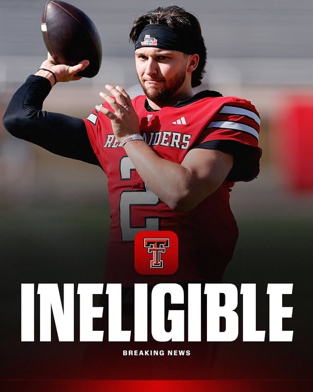 Breaking: The NCAA has denied Texas Tech’s appeal to reinstate quarterback Brendan Sorsby’s eligibility, according to multiple reports.