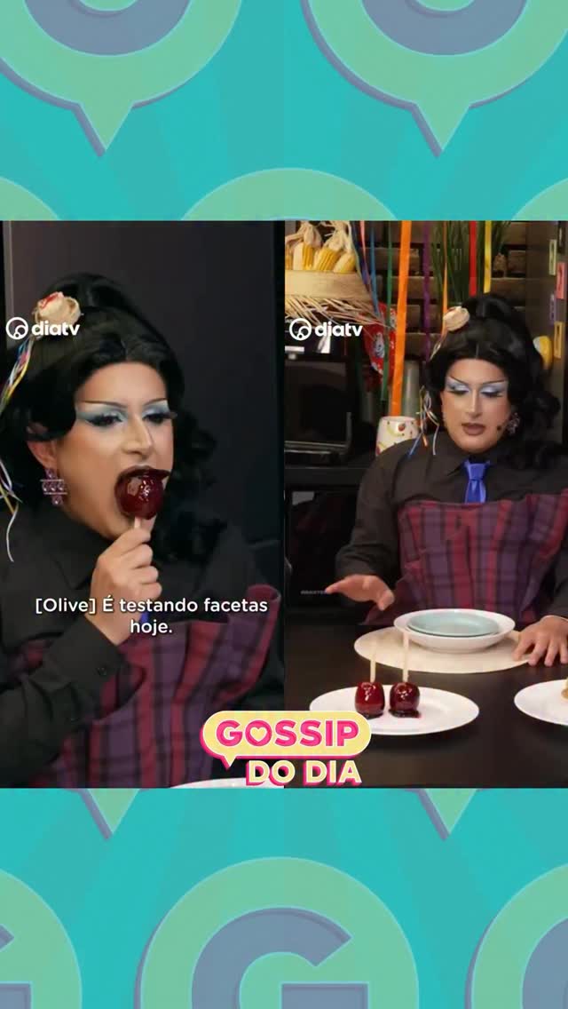 Testando facetas! No último episódio do DragBox na Cozinha, as Mamas provaram maçã do amor e fizeram um teste de facetas ao vivo. E vocês, comem maçã do amor direto ou partem para comer? 😂(🎥 Vídeo/Reprodução: @diatv)
