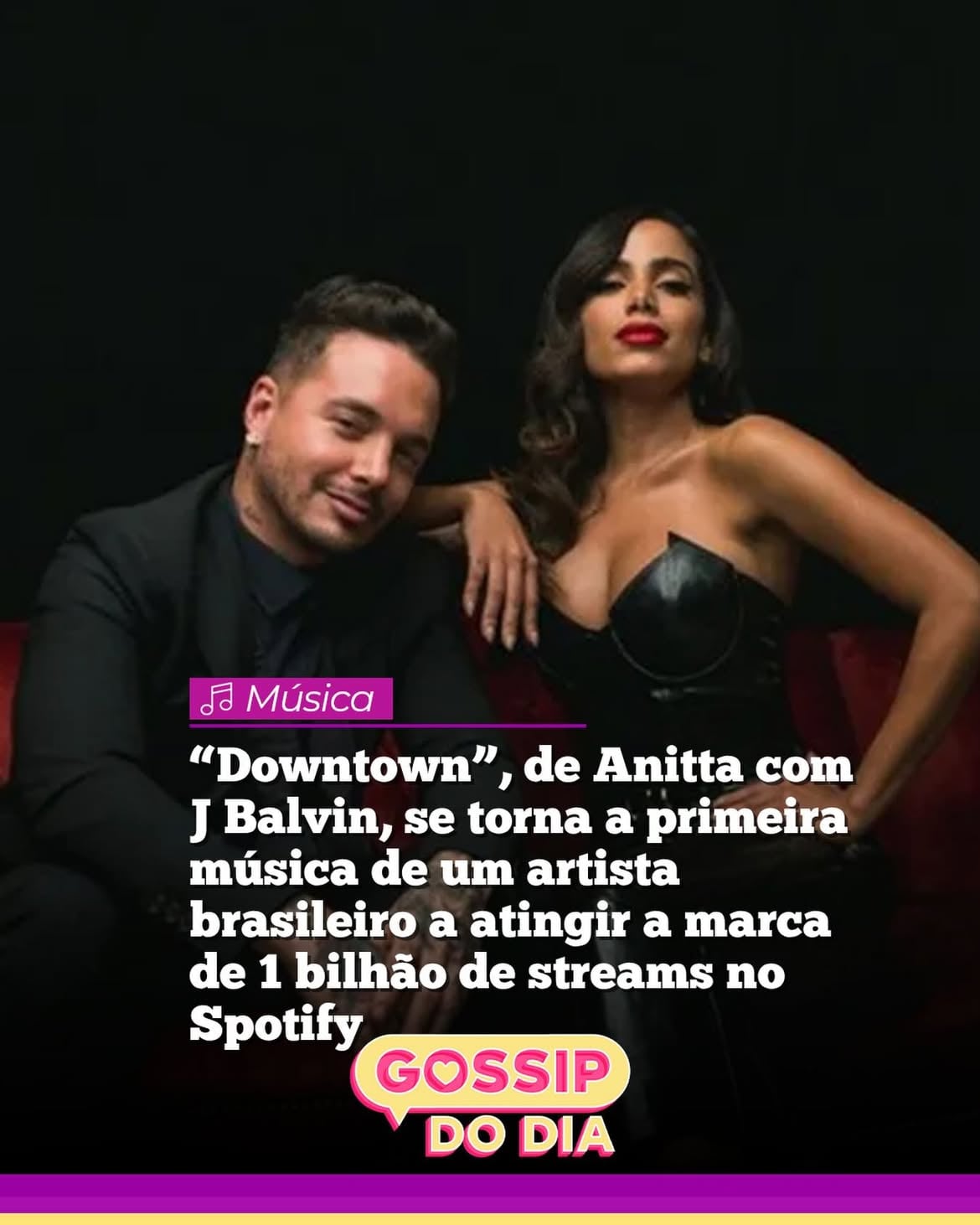 UAU! A @anitta atingiu um feito espetacular hoje com a música “Downtown”, parceira lançada com @jbalvin em 2017. A canção atingiu 1 bilhão de streams no Spotify e se tornou a primeira lançada por um brasileiro a conseguir a marca na plataforma. Vocês escutam?
(📸Imagem/Reprodução: Internet)