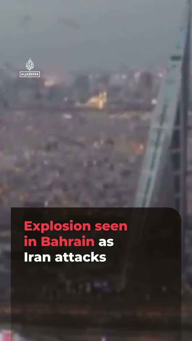 CCTV footage shows an explosion in Bahrain’s capital Manama after what authorities say was an Iranian missile strike. ⁣
.⁣
Iran’s Revolutionary Guard Corps says it hit US military bases in Bahrain, Kuwait and Jordan in retaliatory attacks for US strikes in the Strait of Hormuz.⁣
.⁣
#Iran #Bahrain #US