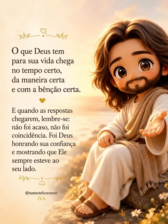 O que Deus tem para sua vida chega no tempo certo, da maneira certa e com a bênção certa. Amém!