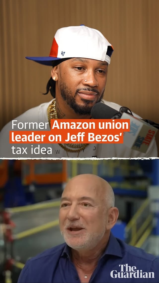 “This is definitely a villain moment for him.”Chris Smalls (@chris.smalls_), the former president of Amazon Labor Union, spoke about Jeff Bezos, the billionaire founder of Amazon.In 2022, Amazon workers at a fulfillment center in Staten Island made history by voting to form a union. Their leader was fired Amazon worker Chris Smalls, who became something of a celebrity within the labor movement. Last month, he was arrested while protesting the Bezos-funded Met Gala.In today’s episode, Smalls gets candid about Bezos and describes his tumultuous journey into activism. Watch it at the link in bio.#Amazon #Union #Labor #Bezos #Activism by @guardian_us