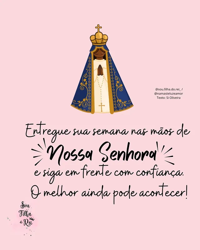 Entregue a semana a Nossa Senhora e siga em frente!
