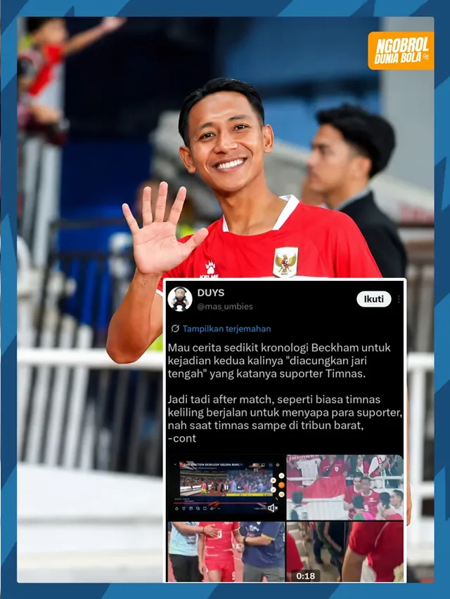 Main untuk Indonesia, Beckham Putra Jadi Sasaran Oknum Suporter: Dihina hingga Diacungi Jari Tengah

Footage @bandungfootball