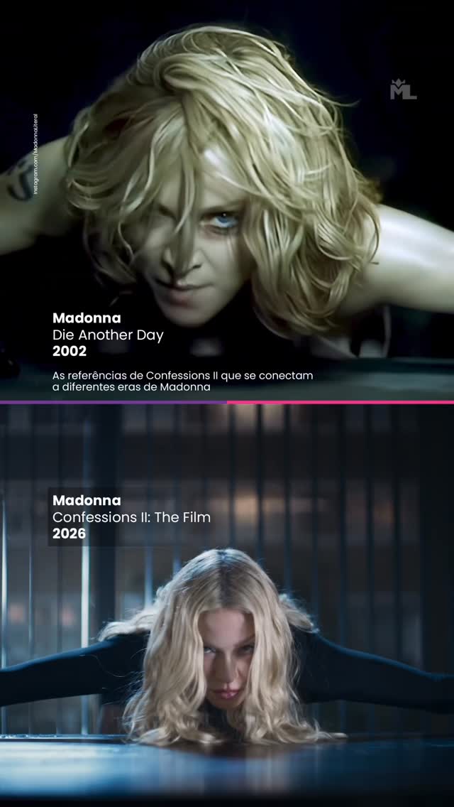 Quatro décadas de reinvenção. Em Confessions II: The Film, Madonna transforma seu próprio legado em arte e conecta passado, presente e futuro em uma única experiência visual. Confira as referências.