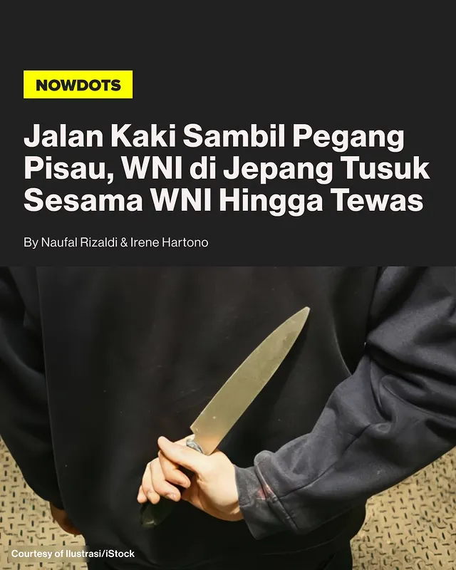 Seorang WNI bernama Agung Laksana Aji ditangkap Kepolisian Chitose, Hokkaido, Jepang, setelah diduga menikam sesama WNI, Sri Rahayu, hingga tewas pada 4 Juni 2026. Dalam pemeriksaan awal, Agung mengaku melakukan penikaman dengan niat membunuh. Peristiwa itu terjadi pada malam hari di Kota Chitose setelah polisi menerima laporan adanya pria membawa pisau di trotoar. Saat petugas tiba di lokasi, mereka menemukan korban berusia 21 tahun dengan sejumlah luka tusuk di bagian perut.

Korban yang diketahui merupakan seorang pekerja migran Indonesia (PMI) sempat dilarikan ke rumah sakit, namun nyawanya tidak tertolong. Polisi menduga pelaku dan korban saling mengenal, sementara motif penyerangan masih dalam penyelidikan. Saat hendak ditangkap, pelaku juga sempat menyerang seorang warga dan petugas yang berusaha menghentikannya. KBRI Tokyo menyatakan telah berkoordinasi dengan Kepolisian Chitose dan pihak terkait serta terus memantau proses hukum dan kemungkinan pemulangan jenazah korban ke Indonesia.

-
#nowdots