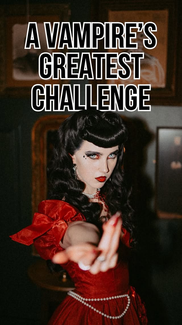 New video out now: Watch a vampire show how makeup with no reflection is definitely possible and not a recipe for disaster 🧛 Link in bio bbbbb#goth #comedy #makeup by @bevellystrange